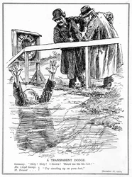 Aristide Briand og Lloyd George håner det druknende Tyskland, december 1921