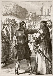 Arrestation of the Duke of Gloucester, illustration fra Cassells Illustrated History of England (sepia foto)