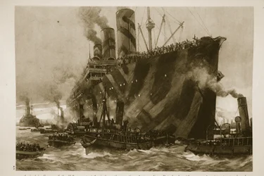Ankomst til Frankrig af den amerikanske transport Leviathan, det engangs tyske linjeskib, Vaterland, med 12.000 amerikanske tropper ombord, 1914-19
