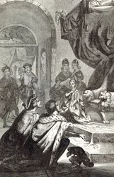 Trolovelse af den franske prinsesse til Richard II, illustration fra 