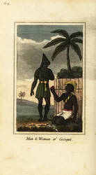 Bijogos mand og kvinde fra Cazegut (Bissagos Islands, Guinea Bissau, Vestafrika)