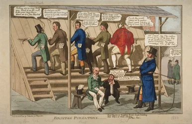 Brixton Purgatory, 1822 (håndfarvet radering)