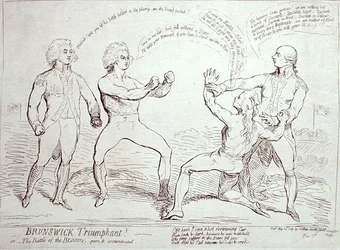 Brunswick triumferende! udgivet af J. Aitken i 1789 (radering)