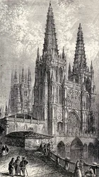 Burgos-katedralen, Burgos, Spanien, fra „Spanien: En oversigt over Spaniens historie fra den mauriske erobring til Granadas fald, 711-1492“, af Henry Edward Watts, udgivet i 1893