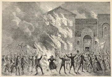 Burning of Newgate, fra et moderne tryk