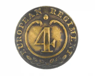 Button, andre rækker, 4. bengalske europæiske regiment, 1855-1861.