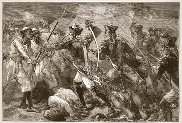 Kaptajn Yorke leder det fortabte håb i Masulipatam, Illustration fra Cassells Illustrated History of India af James Grant, pub. 1879
