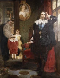 Charles I siger farvel til sine børn (olie på lærred)
