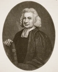 Charles Wesley, illustration fra The Church of England: A History for the People af H.D.M. Spence-Jones, pub. ca. 1910 (sepiafoto)