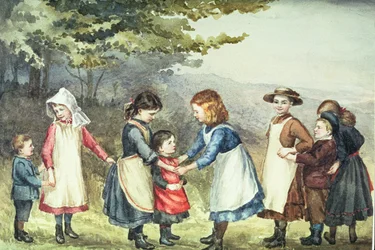 Børnespil, ca. 1880 (wc på papir)