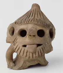 Skorstensgryde eller lameller, tidligere monteret på tagryggen i High Street, Oxford, 1300-tallet (keramik)