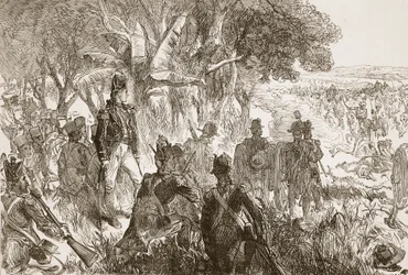 Clive at Plassey, illustration fra Cassells Illustrated History of India af James Grant, pub. 1879