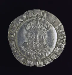 Mønt med hovedet af Henry VIII (sølv)