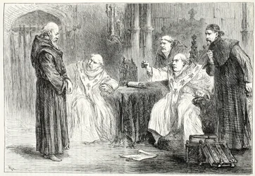 Konference mellem Thorpe og Arundel, illustration fra The History of Protestantism af James Aitken Wylie (1808-1890), pub. 1878