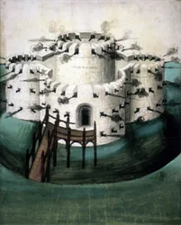 Cotton Augustus I i f.21, Design for Walmer og Sundown Castles ("A Castle for the Downes")