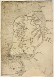Bomuld Augustus I.i f.51 Kort over Isle of Sheppey tilskrevet kartografen Robert Lythe