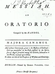 Cover til Nodehæfter til Händels Messias, udgivet i 1742