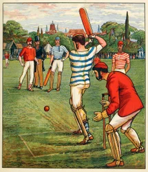 Cricket, fra British Sports and Games, pub. C. 1880.