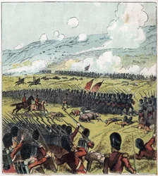 Krimkrigen (1853-1856): Slaget ved Alma mellem den russiske hær og en britisk, fransk og tyrkisk koalition den 20/09/1854. "Slaget ved Alma"