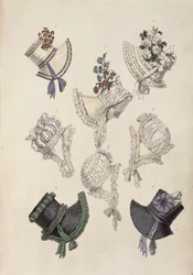 Daghjelme, modeplade fra Ackermanns Kunstdepot