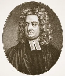 Dean Swift, illustration fra The Church of England: A History for the People af H.D.M. Spence-Jones, pub. ca. 1910 (sepiafoto)