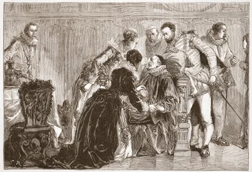 Death of William the Silent, Prince of Orange, illustration fra 