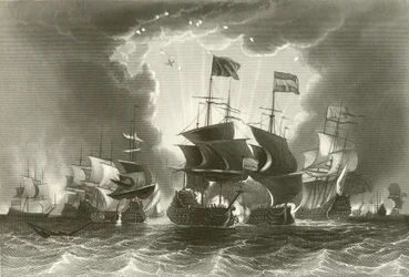 Nederlag af den hollandske flåde af admiral Blake
