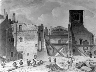 Nedrivning af Savoy Palace, Westminster, London, 1820