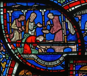 Detalje fra Miracle Window, der skildrer Richard Sunieves historie