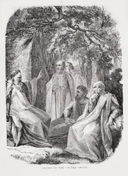 Druids in the Sacred Grove, fra The History of France, af Emile de Bonnechose, udgivet af Ward, Lock and Co, London