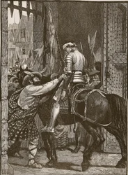 Edinburgh efter Flodden, illustration fra Cassells Illustrated History of England (sepia foto)