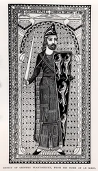 Billede af Geoffrey Plantagenet (1113-1150) fra hans grav i Le Mans