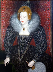 Elizabeth I (1533-1603), ca. 1590 (olie på panel)