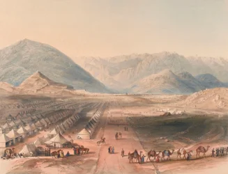 Kandahar-hærens lejr under general Nott uden for Caubuls mure.