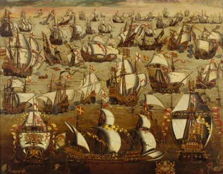 Engelske skibe og den spanske armada, august 1588