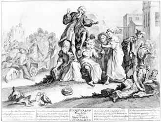 Udstillet begejstring eller menigheden i Moorfields, 1739