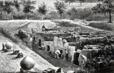 Etruskiske grave udgravet af Signor Mancini i Orvieto
