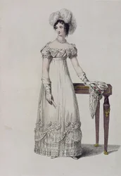 Aftenkjole, modetallerken fra Ackermanns Kunstdepot