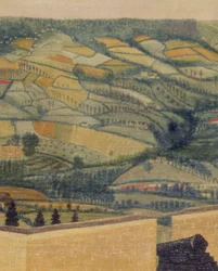 Omfattende landskab set fra Rodborough Fort, ca. 1764 (olie på lærred) (detalje af 65821)