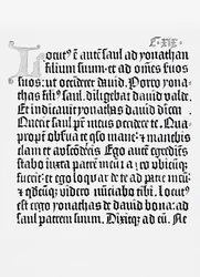 Faksimile af en side fra Bibelen, trykt af Johannes Gutenberg, Mainz, 1456