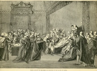 Fatal beslaglæggelse af jarlen af Chatham i House of Lords, 1778