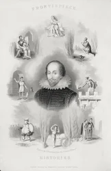 Frontispice for the Histories, fra The Complete Works of Shakespeare, revideret af J. O. Halliwell, indgraveret af G. Greatbach
