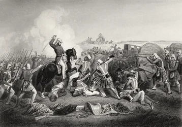 General Havelocks angreb på Nana Sahib ved Futtypore i 1857, fra "The History of the Indian Mutiny", udgivet i 1858