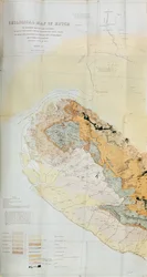 Geologisk kort over Kutch-regionen i Indien, Indiens geologiske undersøgelse 1868-69