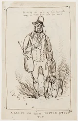 Tag med, jeg har givet hende en seddel med ti ordspil! A Leary un fra Tufton Street Pit, ca. 1825