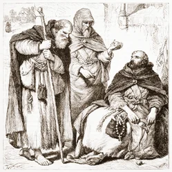 Group of Mendicant Friars, illustration fra The History of Protestantism af James Aitken Wylie (1808-1890), pub. 1878