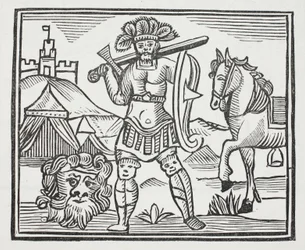 Fyr, der har dræbt Armarant, illustration fra Chap-books of the Eighteenth Century af John Ashton, pub. 1882