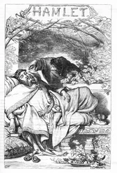 Hamlet - Illustration i "" Completes de William Shakespeare"" 1866 - Illustrationerne og den generelle form for denne udgave er lånt fra Cassells illustrerede Shakespeare, udgivet i London