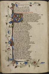 Harley 1758, f.56v Bar kant og initial 
