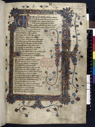 Harley 7334, f.1 Illuminated Initial 
